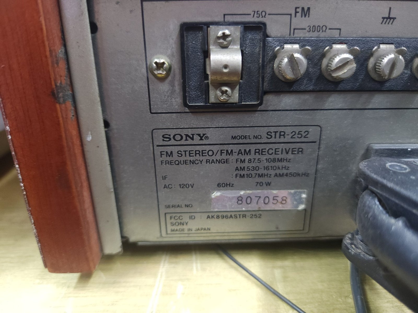 Sony STR-252 – Receiver Vintage Sony a 110 V - Imagen 7